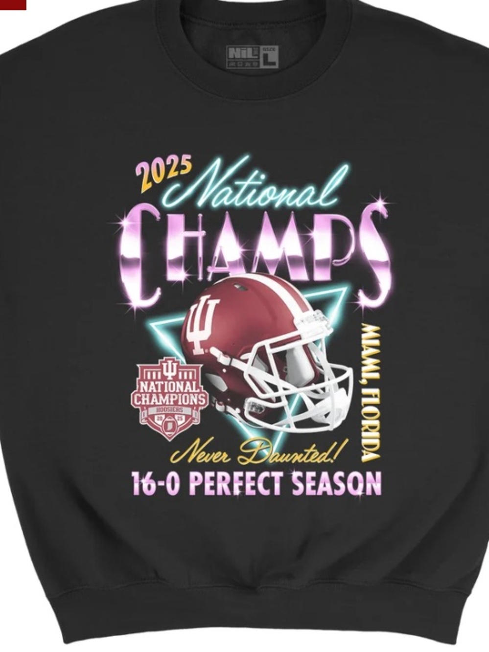 Indiana Hoosiers 2025 National Champs Graphic Sweatshirt L